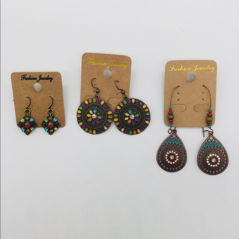 Bohemian Style Pierced Earrings